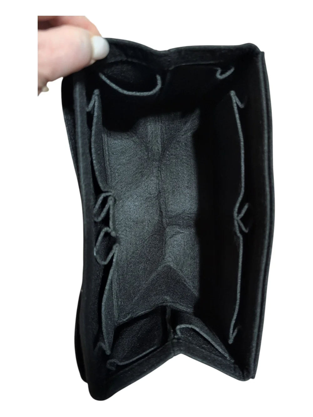 Black Felt Purse Organizer Insert with Multiple Pockets
